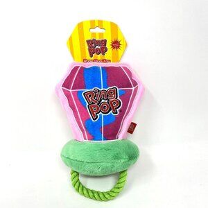 Bazooka Ring Pop Dog Plush Rope Toy Candy Theme Playtime Fetch Tug